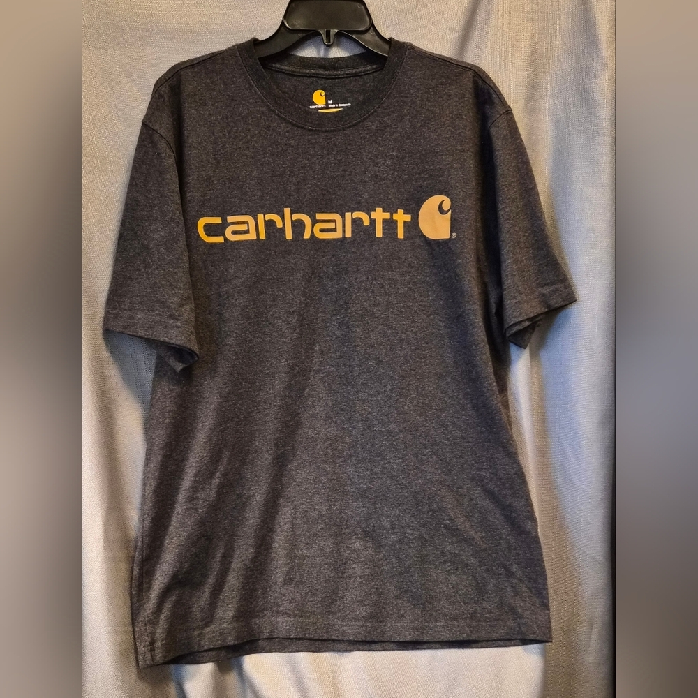 Carhartt Men's Charcoal Tee with Gold Logo Medium